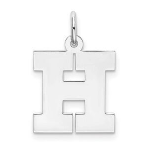 Sterling Silver Amanda Collection Medium Block Style Initial H Pendant